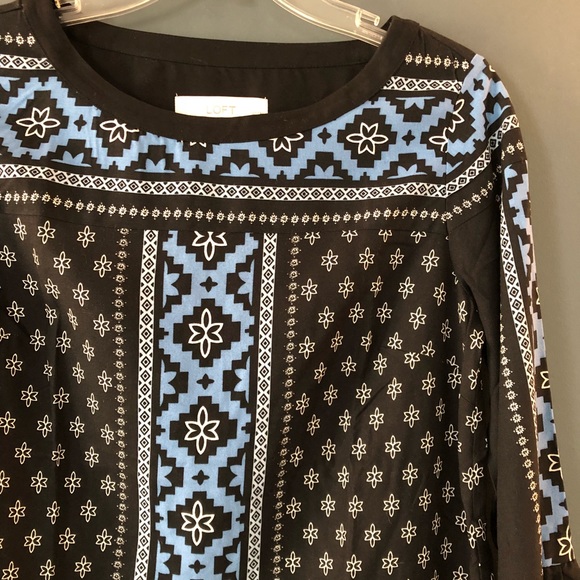 Loft Petite Mosaic Bell Sleeve Dress - Picture 4 of 7